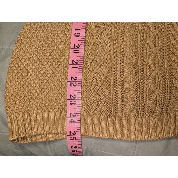 Coldwater Creek Women L Camel Cable Knit Sweater Old Money Preppy Sophisticated - Picture 8 of 8